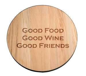 Oak Wine Barrel Lazy Susan